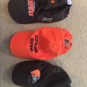 Lot three Cleveland Browns hats football